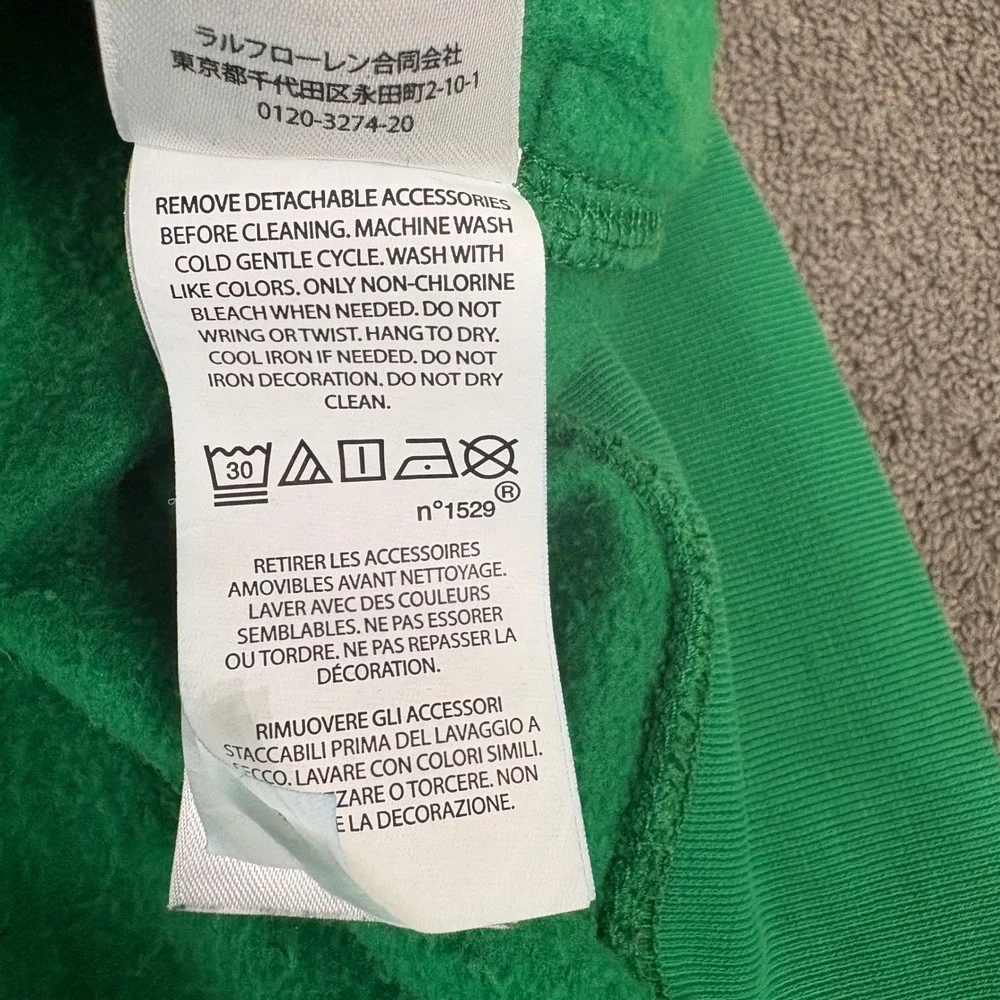 Polo Ralph Lauren Hoodie Mens Size 3XLT Green Polo Ski Fleece Graphic Big & Tall